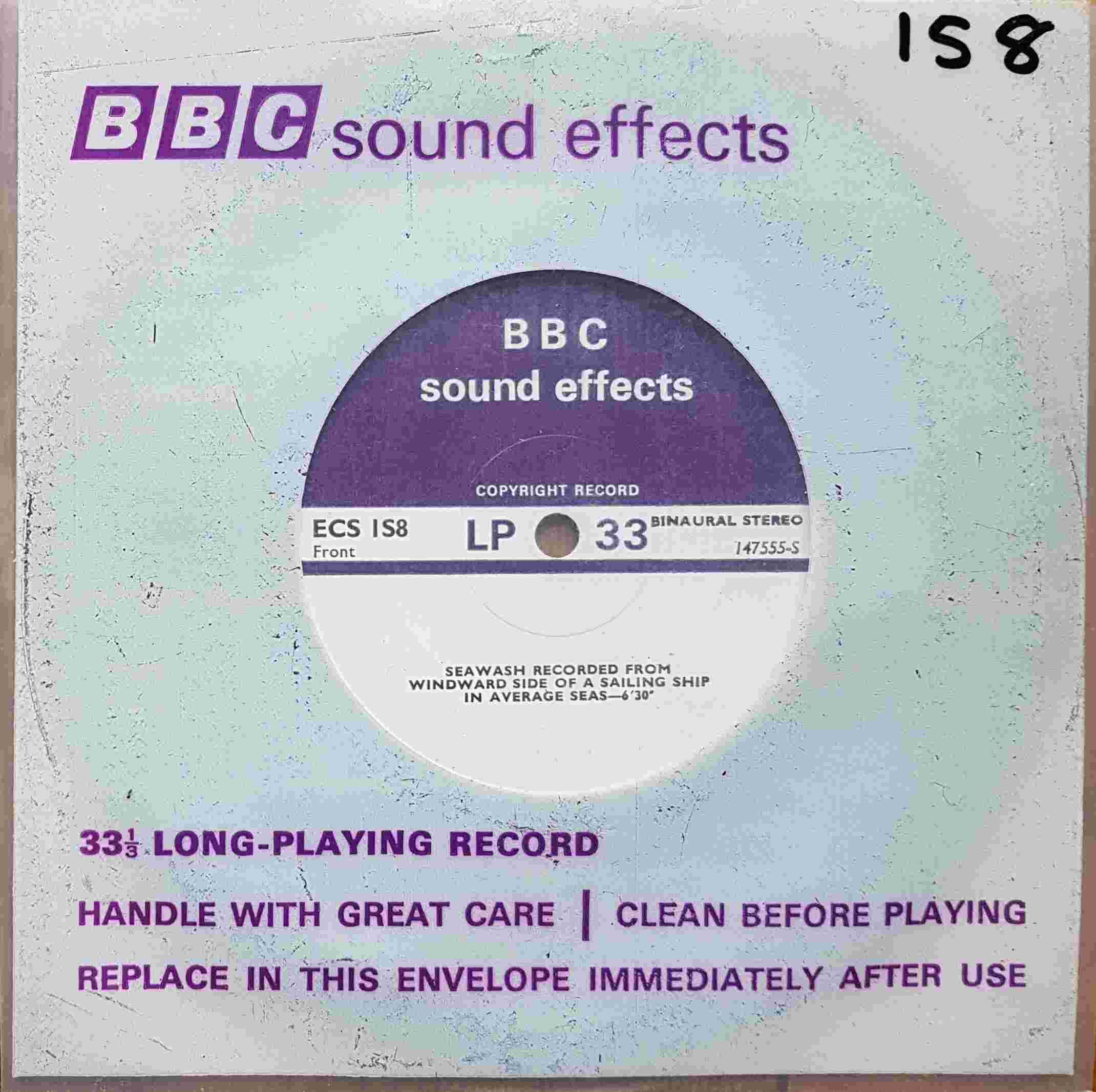 Picture of ECS 1S8 Seawash / Heavy surf and waves by artist Not registered from the BBC records and Tapes library